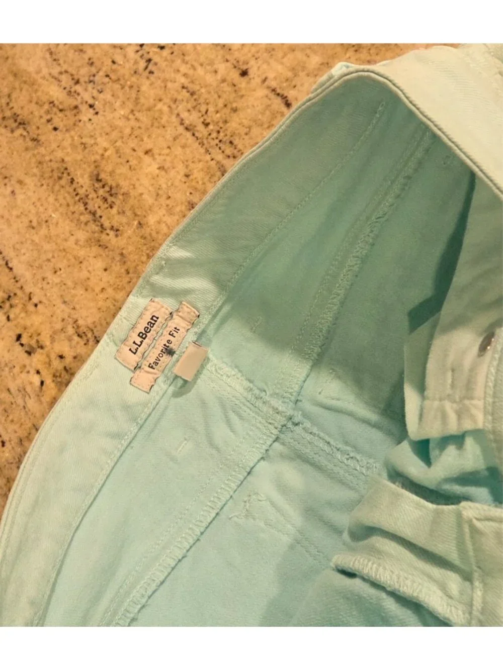 New! L.L. Bean Favorite Fit Jean Skirt Size 6 Petite Aqua Beach Glass Stretch